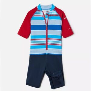Toddler Columbia Sandy Shores Red Blue Swim Water Suit size 6-12 months